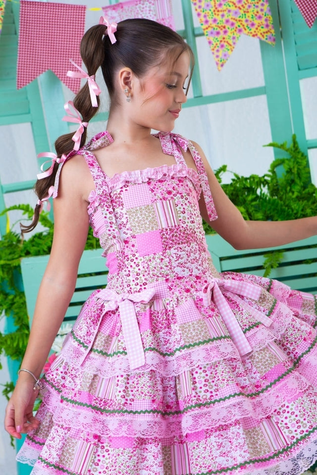Vestido Junino Margarida Rosa