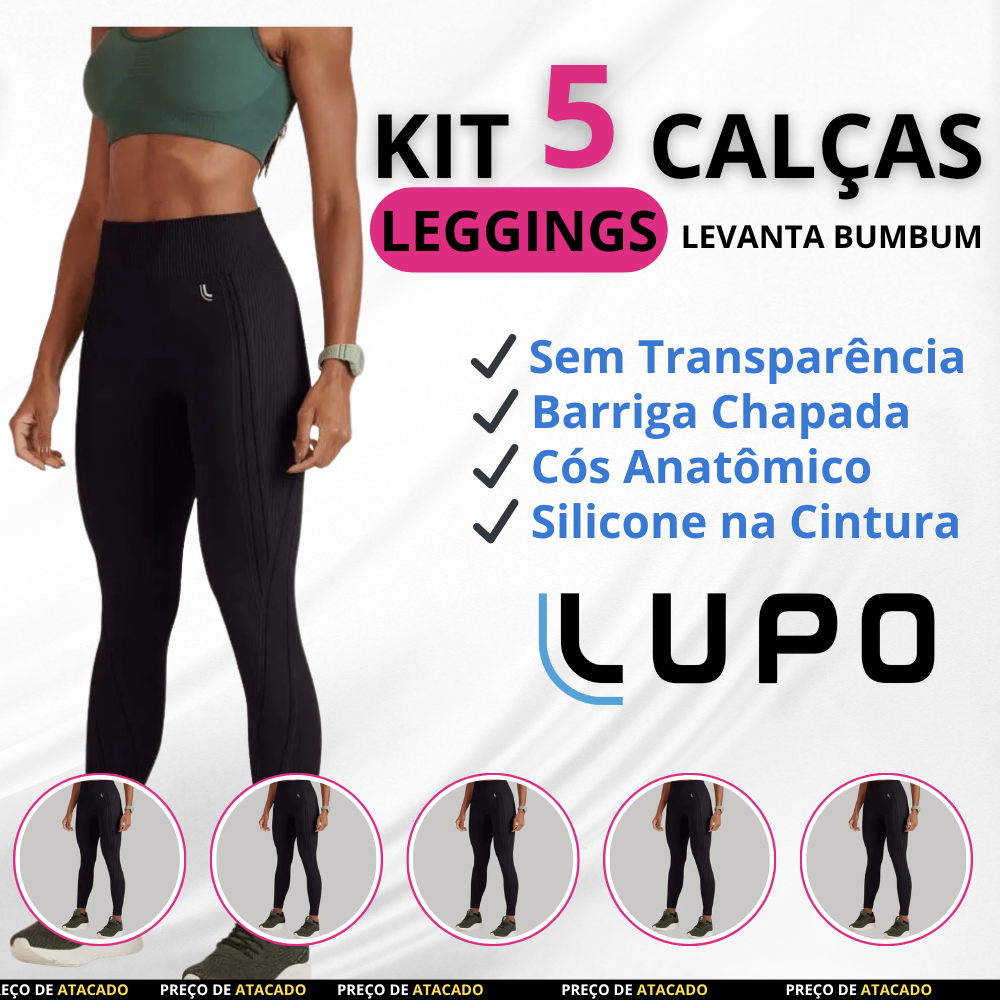 Kit 5 Calças Leggings - Max Lupo