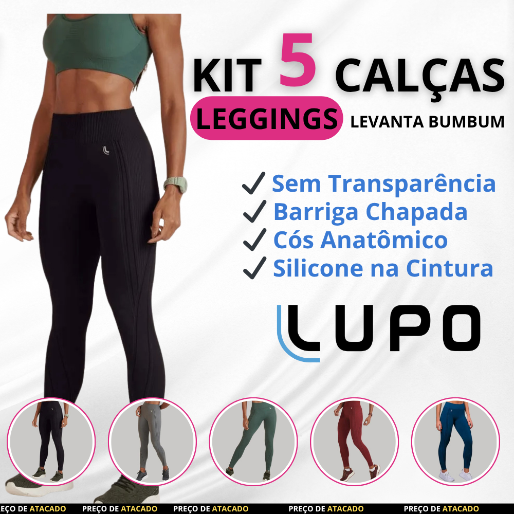 Kit 5 Calças Leggings - Max Lupo
