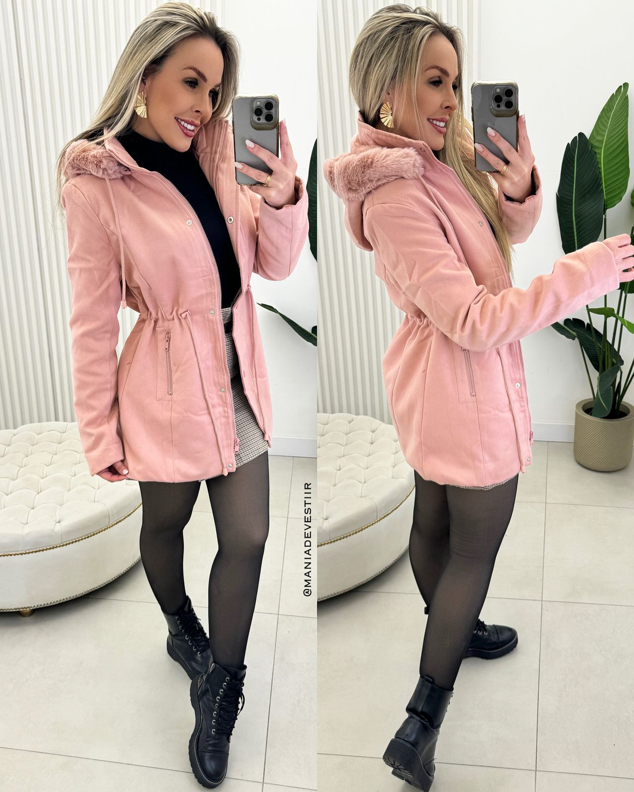 Parka Lã Batida Vanuza Rosa