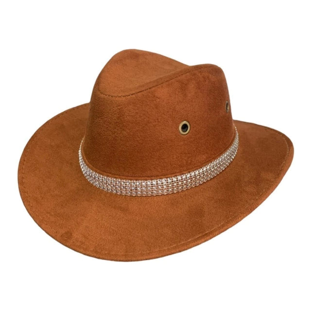 Chapéu Várias Cores Cowgirl Ana Castela Camurça Com Faixa Brilho Boiadeira