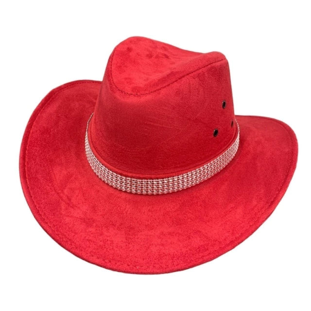 Chapéu Várias Cores Cowgirl Ana Castela Camurça Com Faixa Brilho Boiadeira