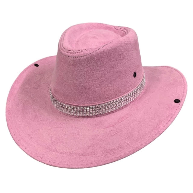 Chapéu Várias Cores Cowgirl Ana Castela Camurça Com Faixa Brilho Boiadeira